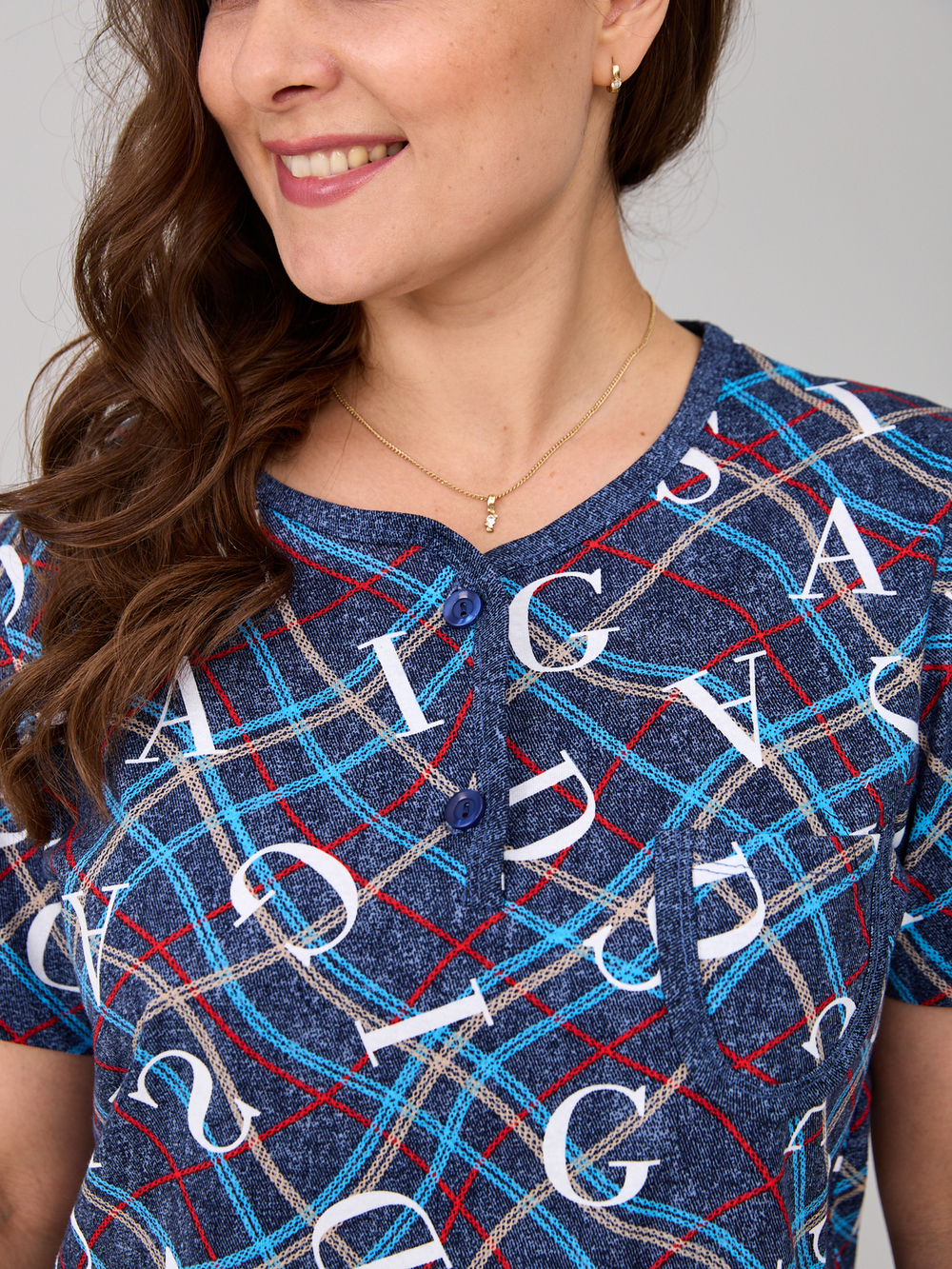 Пижама с бриджами КД-61/джинса-цепочкабуквы