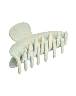 Заколка краб пятнистая, голубая большая