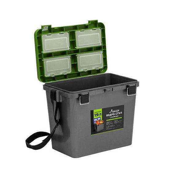 Ведро-стул серый/салатовый (T-VS-GG) Тонар