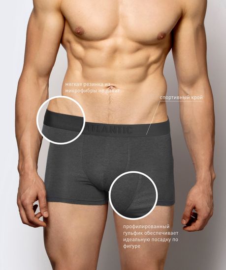 Трусы мужские боксеры Atlantic BMH-016, графит