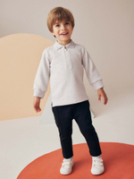 Поло с длинным рукавом и спортивные брюки в комплекте для мальчика Next 948-973, Светло-серый, Черный