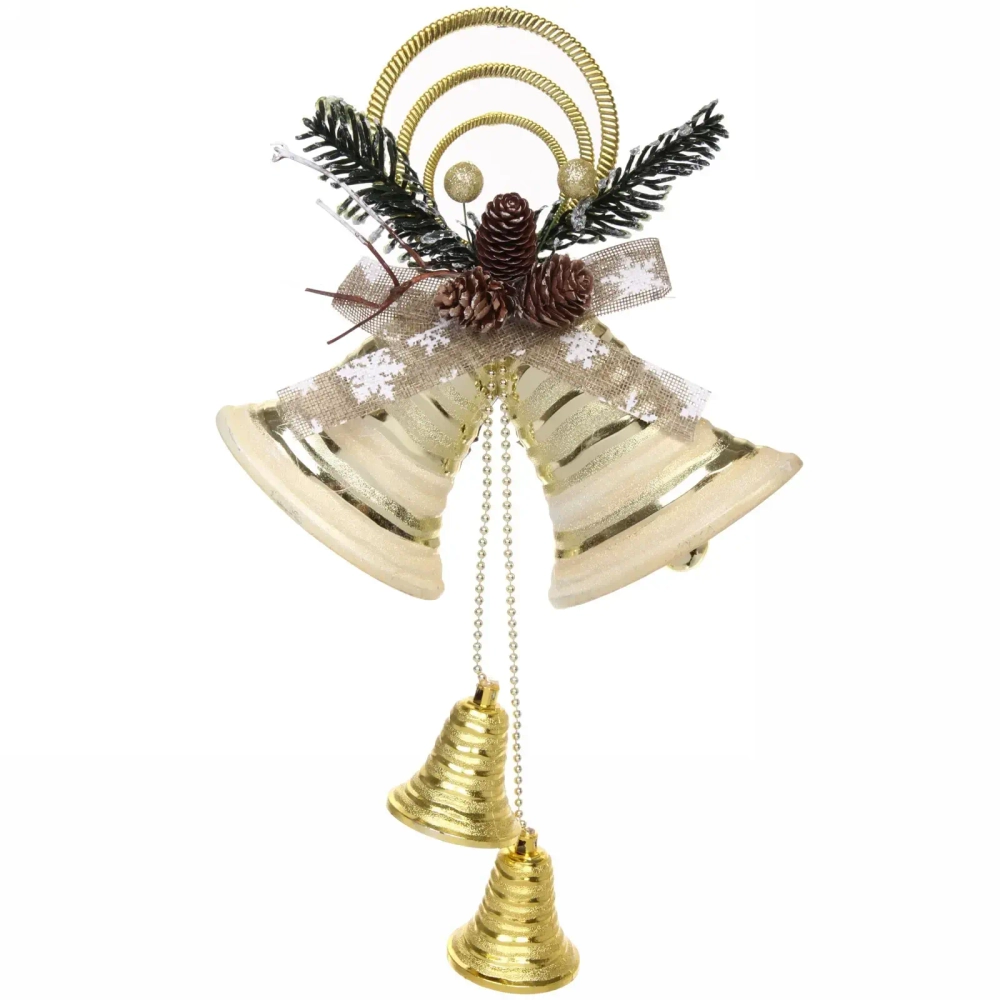 Украшение новогоднее «Сияние колоколов» 43*25 см, Золото/Белый