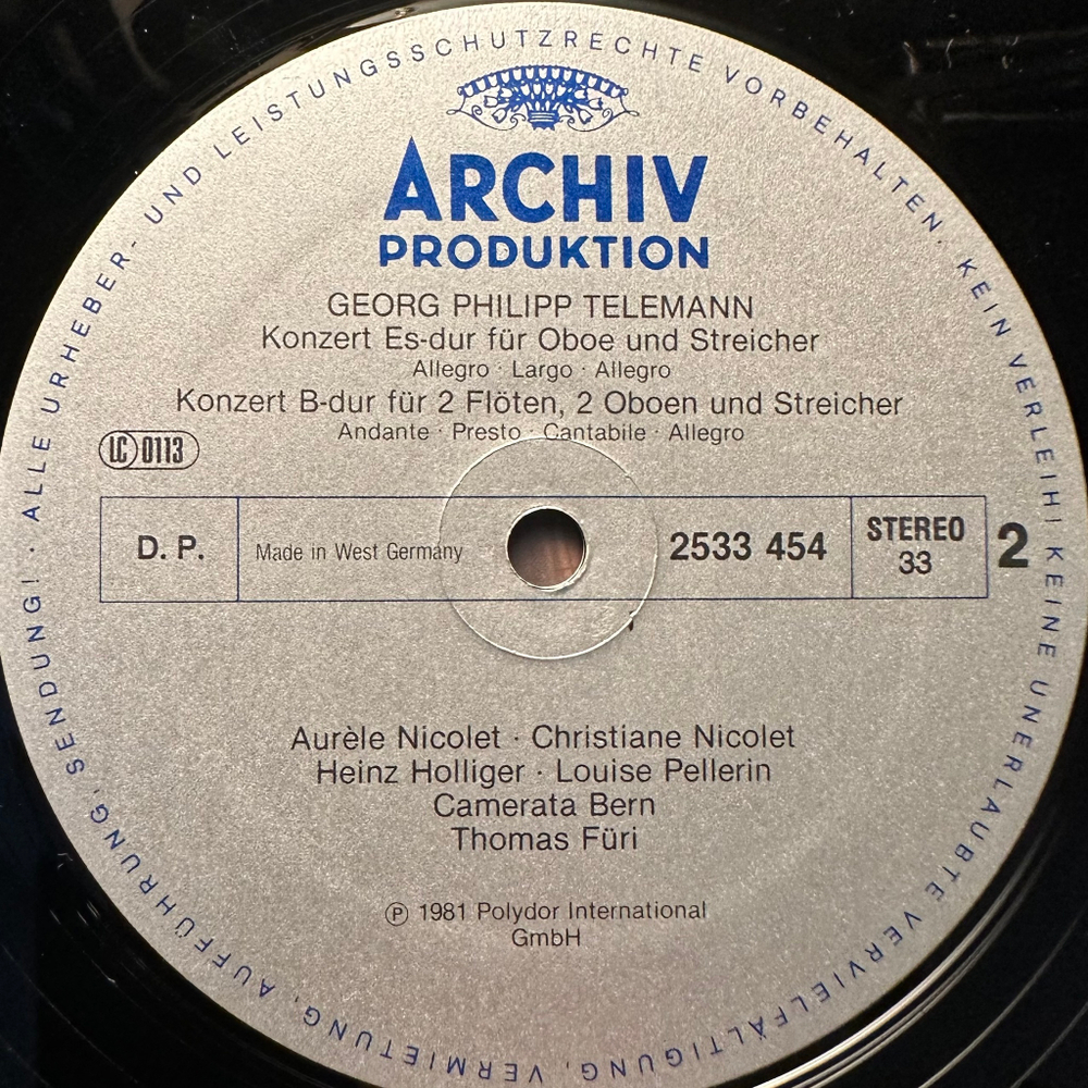 Телеманн - Концерты для духовых инструментов (Германия 1981г.)