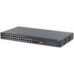 DH-S3226-24ET-240 24-портовый неуправляемый коммутатор с РоЕ, 24 RJ45 10/100Мбит/с (PoE/PoE+/Hi-PoE), 2 комбинированных SFP/RJ45 10/100/1000Мбит/с (uplink)