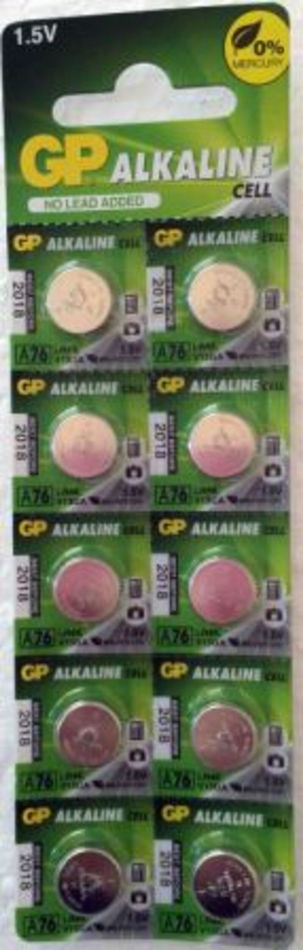 Элемент питания GP Alkaline LR44 BL10 A76FRA-2C10 отрывные (1/10/250)