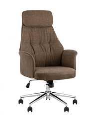 Кресло офисное TopChairs Neoma коричневый экокожа ткань