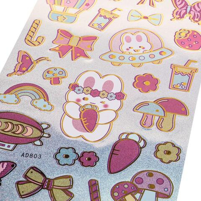 Наклейки с голографическим эффектом "Cuties" 30*15см.