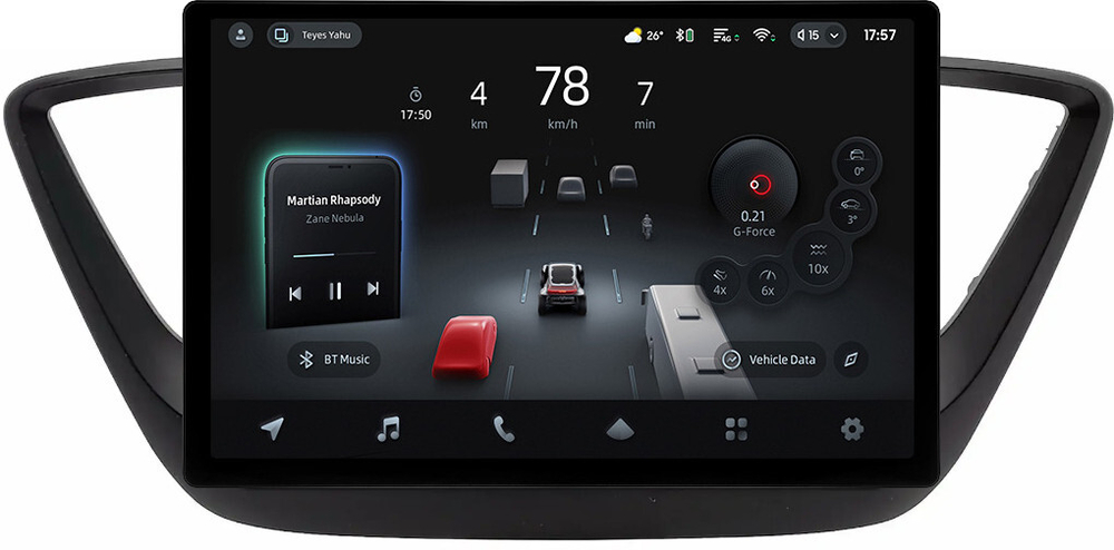 Магнитола для Hyundai Solaris 2 2017-2022, Solaris HS 2024+ (рамка черная матовая) - Teyes CC4-PRO монитор 13" 2K QLED на Android 13, Snapdragon 778G, 8+128, AI, CarPlay, DSP, 4G SIM-слот