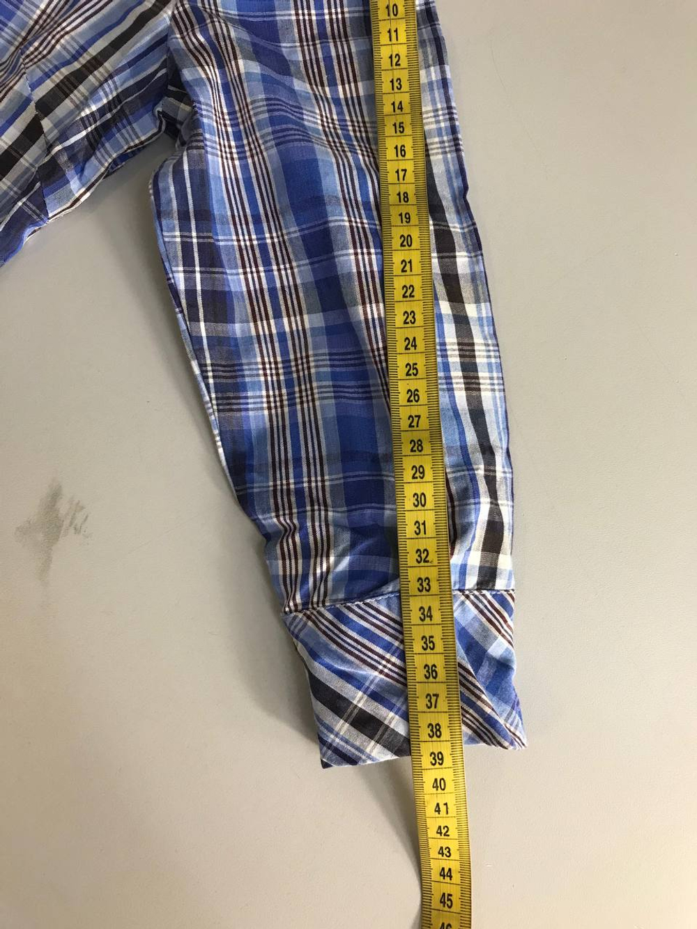 Рубашка в трендовую клетку, визуально на 12/14 лет