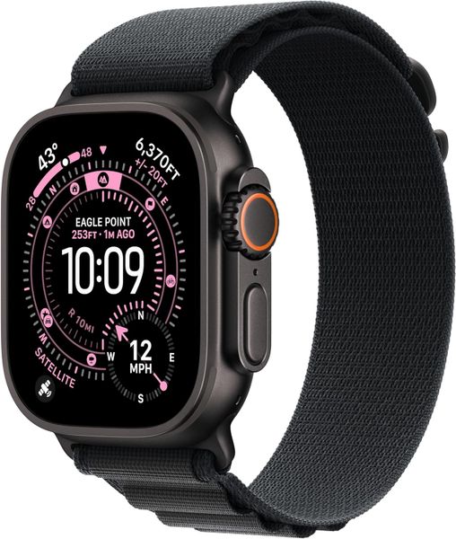 Умные часы Apple Watch Ultra 3 49 мм черный титан, ремешок Alpine черного цвета (L)