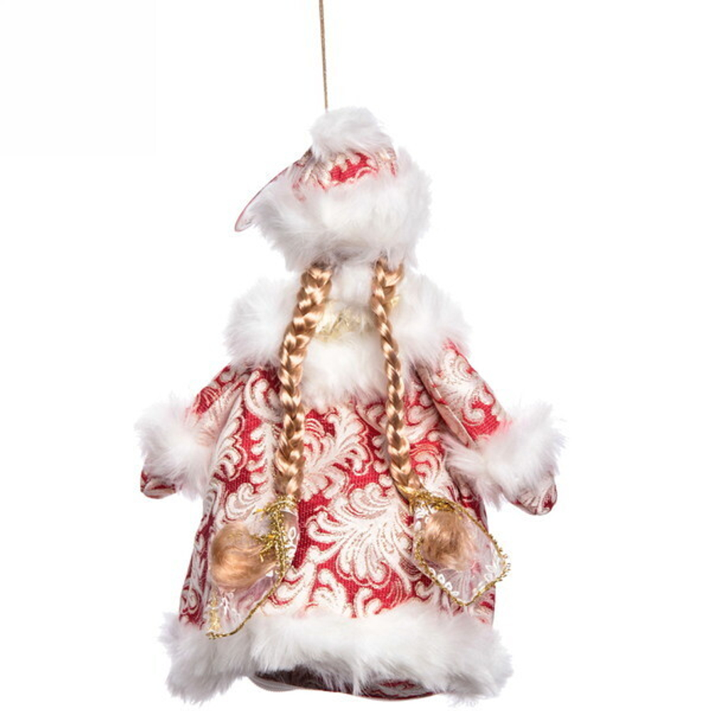 Снегурочка 35 см (без музыки) с отделением под конфеты/подарок, красная шуба