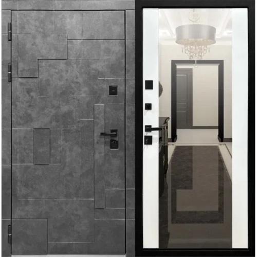 Входная дверь Бетон лофт/Графит Белый - 1129