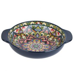 Салатник с ручками " " (синий) 25х20,5х6см v=1200мл (min6) (транспортная упаковка)