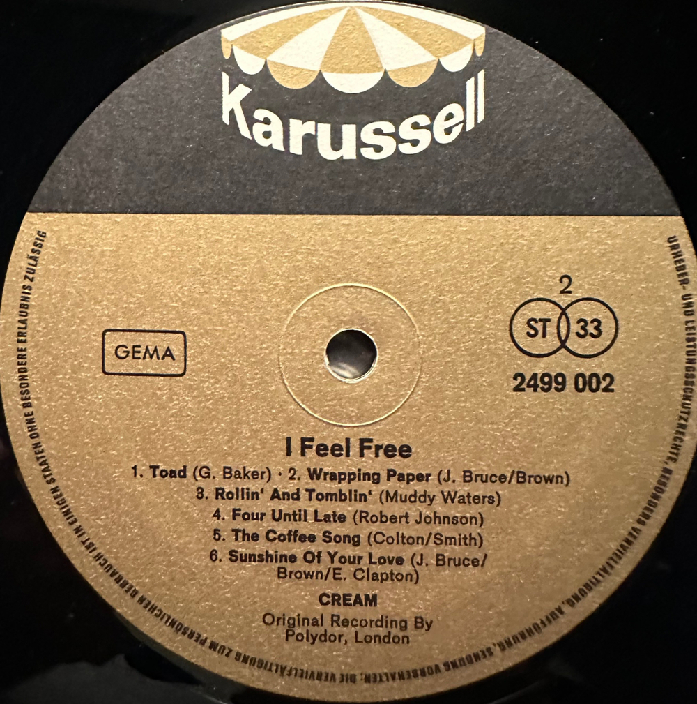 Cream- I Feel Free (Германия 1973г.)