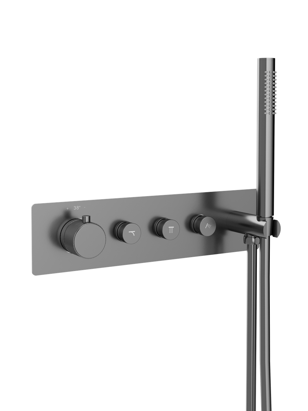 Душевой комплект STWORKI STUDIO S51210GB + S512691GB С ВНУТРЕННЕЙ ЧАСТЬЮ, вороненая сталь