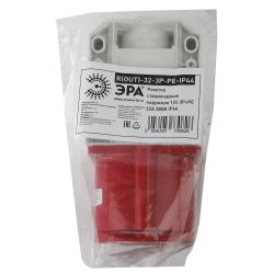 Розетка ЭРА R(OUT)-32-3P-PE-IP44 стационарная наружная 124 3Р+РЕ 32А 380В IP44 | Силовые разъёмы