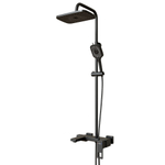 Душевая система 35к MIXLINE ML34-06 "Solo Black" излив лейка 3 поз.+лейка"Тропический душ" ЧЕРНЫЙ
