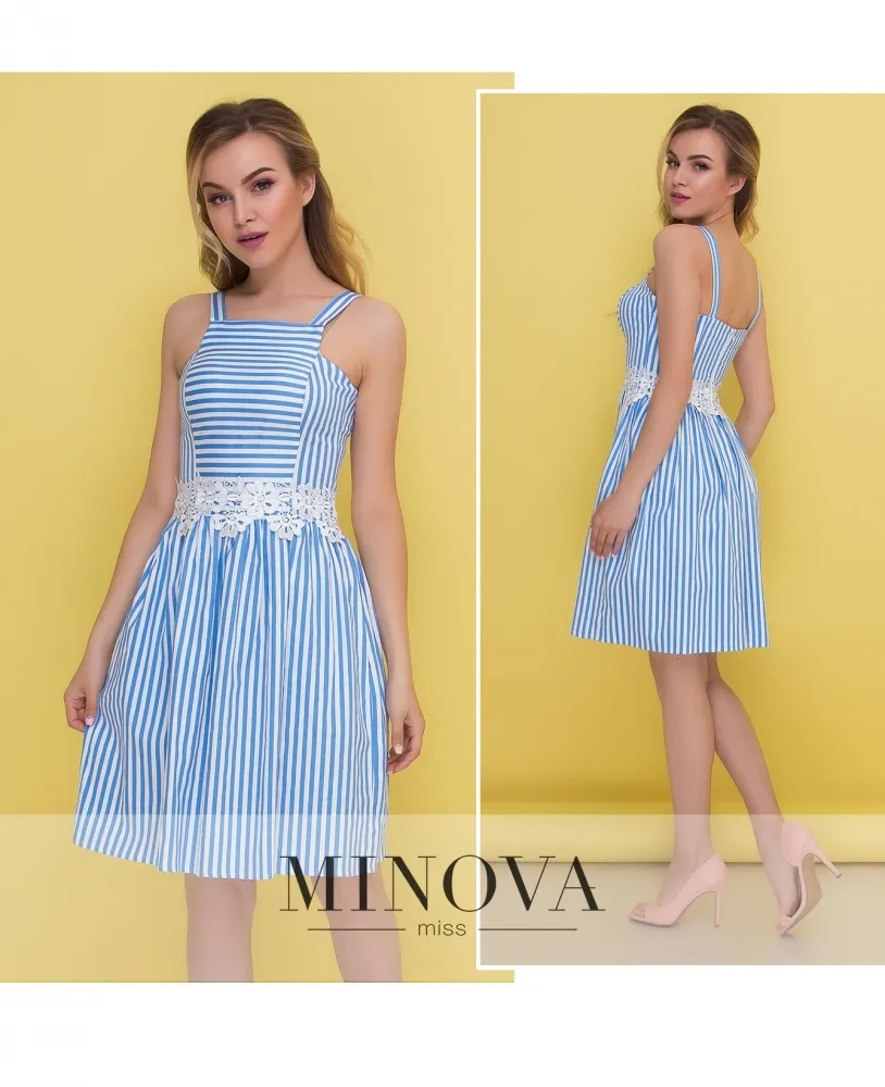 Платье 1091-голубой Minova