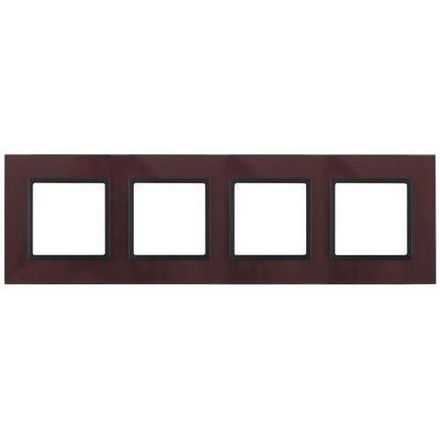 Рамка 4-м 14-5104-25 стекло Elegance бордо+антрацит ЭРА Б0034533