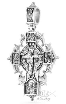 Православный крест с иконами Св.Троица, Николай Чудотворец, Казанская икона Богородицы, Матрона Московская, Ксения Петербургская