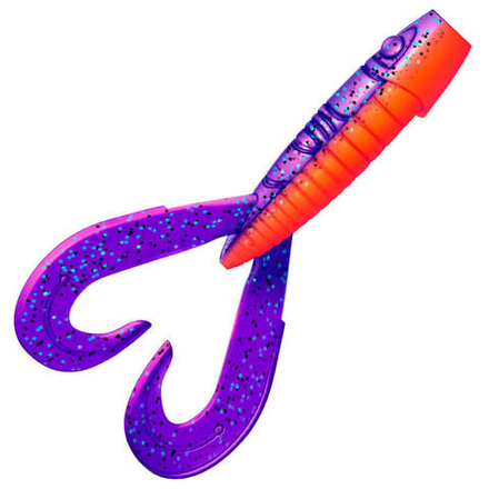 Приманка ZUB-FROGGY 101мм(4")-3шт, (цвет 021) фиолетовый верх-красный низ