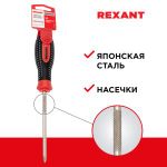 Отвертка крестовая PH2х125мм, трехкомпонентная рукоятка, сталь S2 REXANT