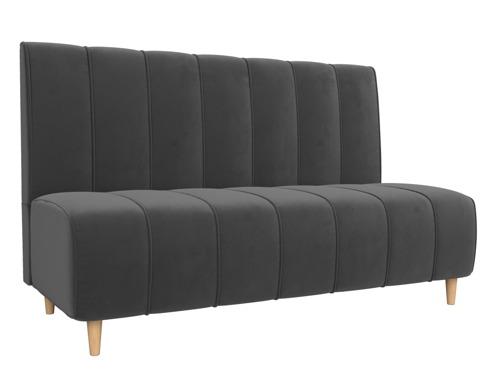 Диван кухонный прямой Ральф, Серый, Велюр, 104137