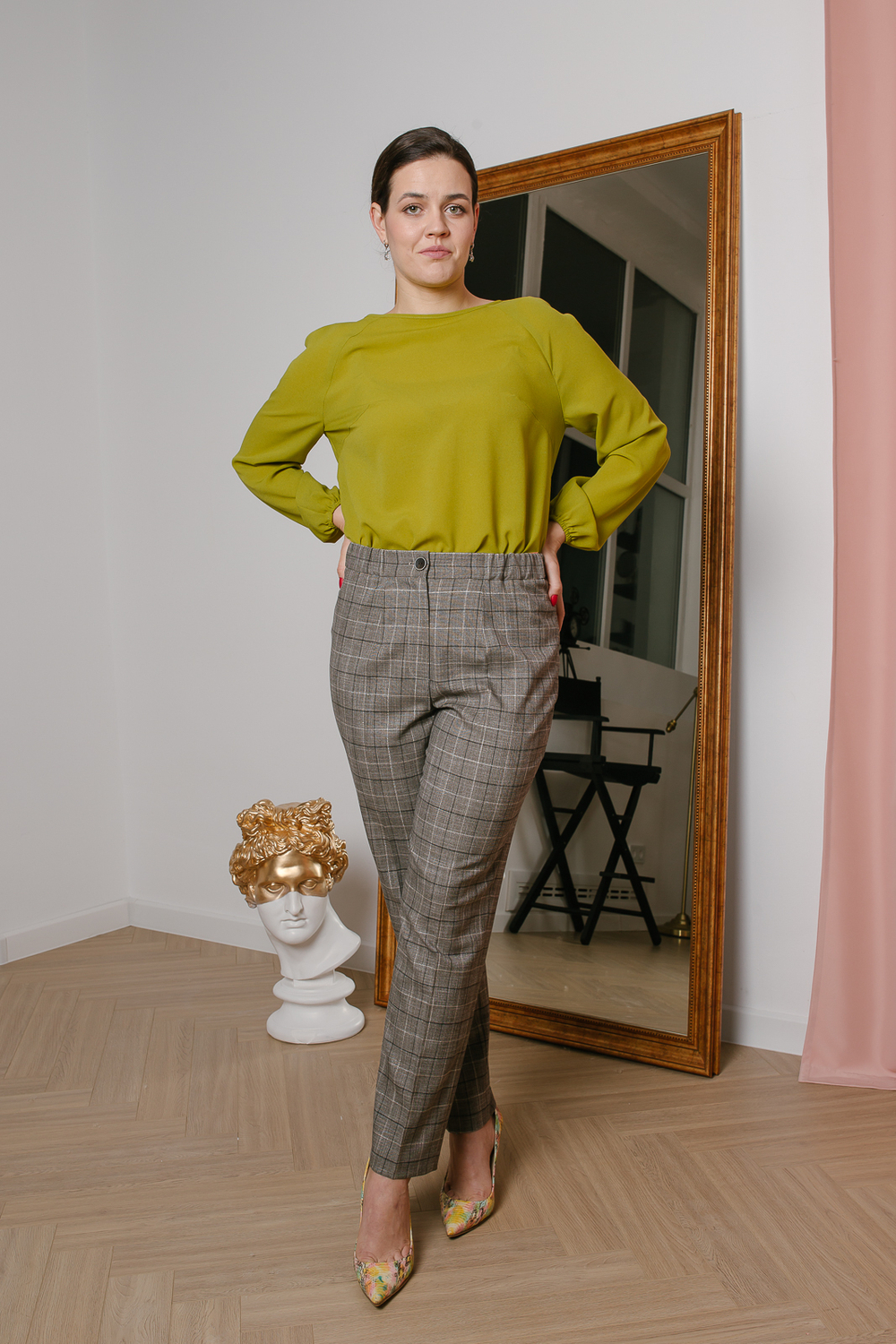 Блузка 3110ВЕ, оливковый #84О093110ВЕ