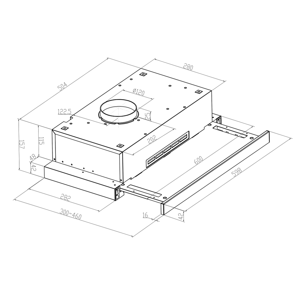 Телескопическая вытяжка Meferi SLIDEBOX60WH LIGHT фото 2