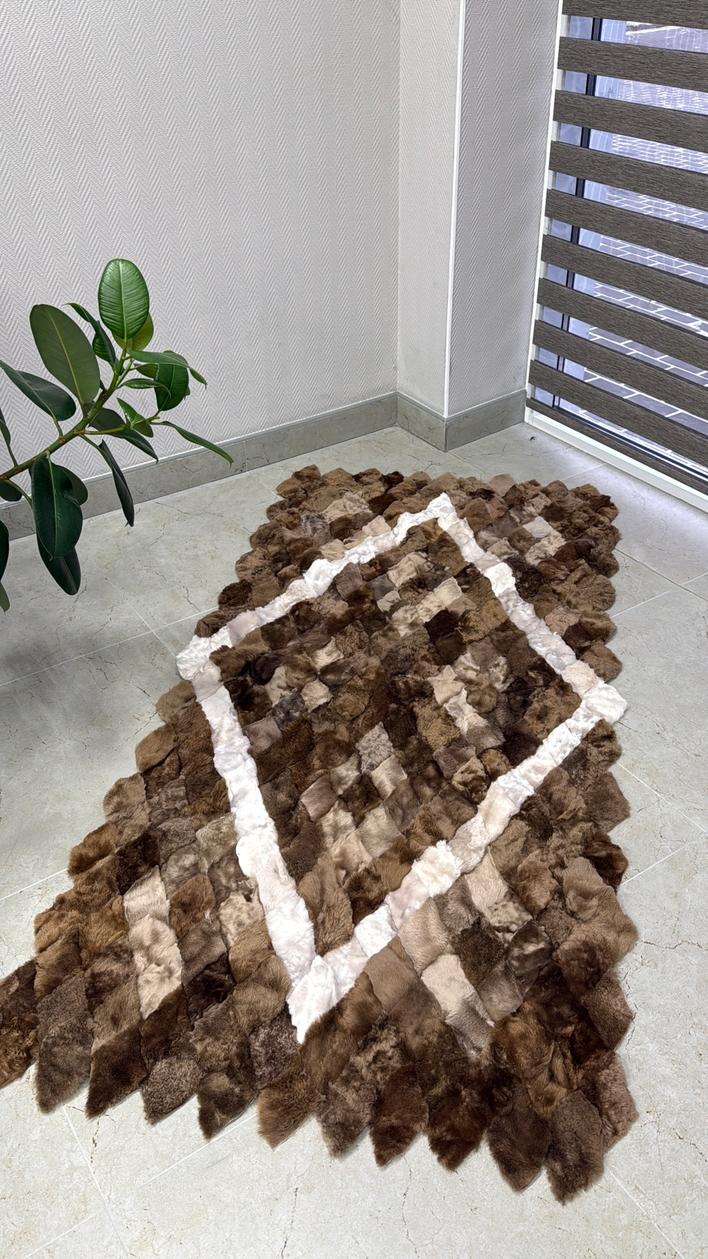 Покрывало меховое ковер из шкуры овчины