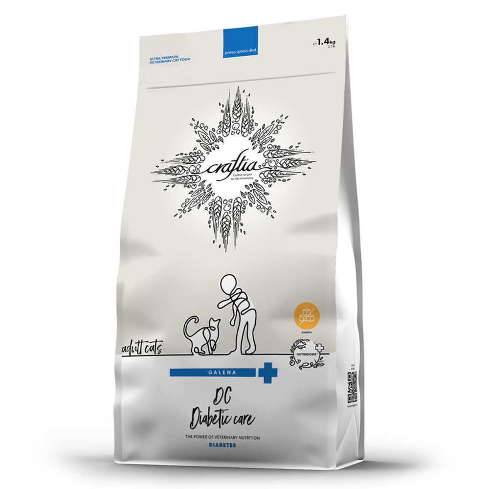 CRAFTIA GALENA CAT DIABETIC CARE Диабетик 1,4 кг для кошек при сахарном диабете