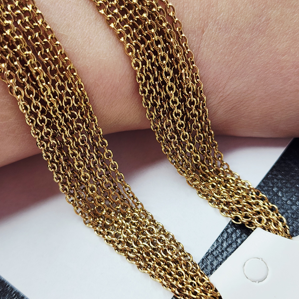 Цепочка готовая, сталь, 2я позолота, звено 1.9мм, длина 45 см