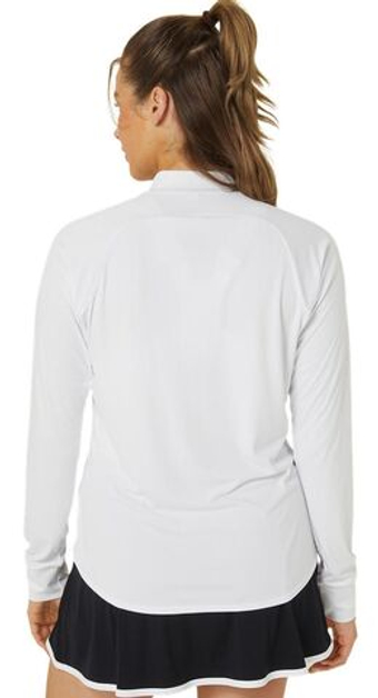 Женская теннисная футболка (dł. Рукава) Asics Court Long Sleeve 1/2 Zip Top - белый