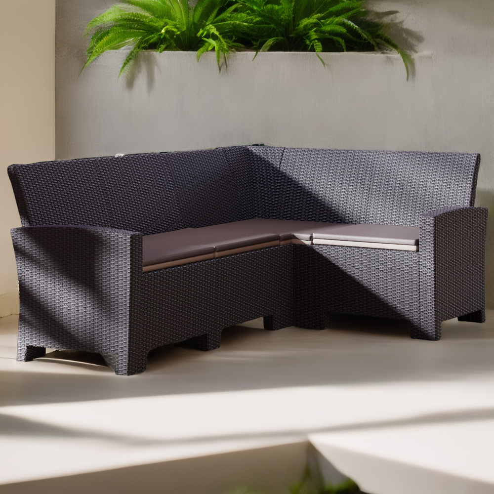 Угловой диван под ротанг Калифорния “California“ 240х136 см арт.80497-1П с подушками