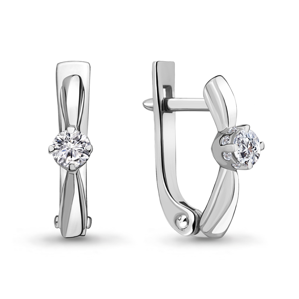 942445А Серьги из золота с бриллиантами из коллекции "Elegance"