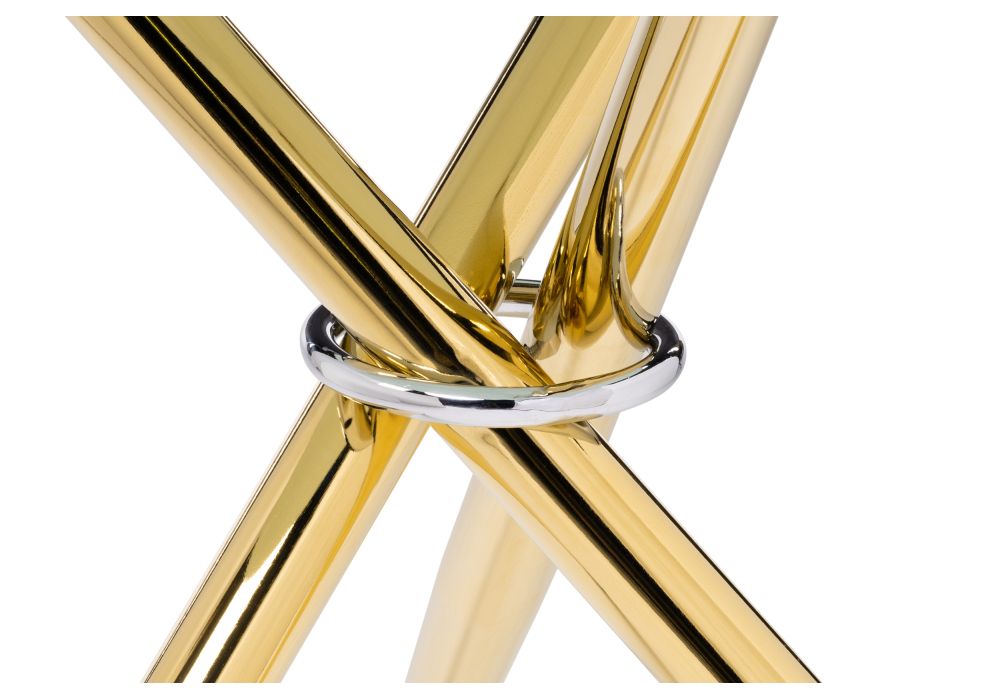 Стеклянный стол Rock 80х75 white / gold