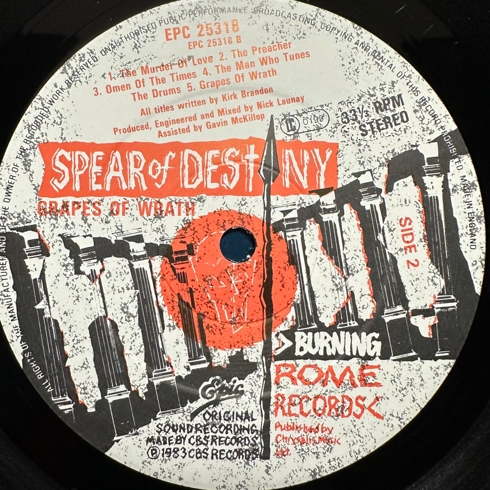 Spear Of Destiny - Grapes Of Wrath (Англия 1983г.)
