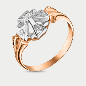 Кольцо для женщин из розового золота 585 пробы с фианитами (арт. 03042)