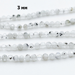 Лунный камень с включениями граненый, размер около 2,6-2,9 мм, цена за 69-70 шт (1/2 нити)