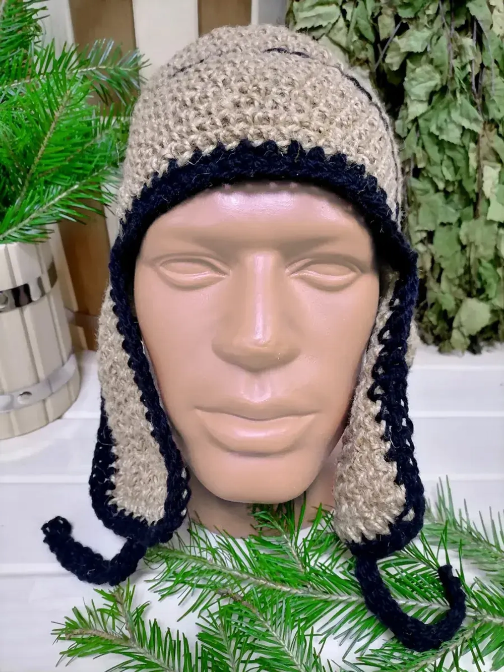 Шапка для бани джутовая