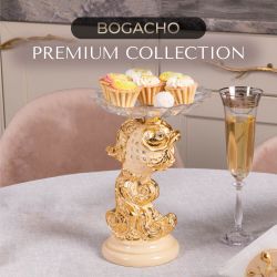 Фруктовница Заветное желание Айвори с чашей из стекла