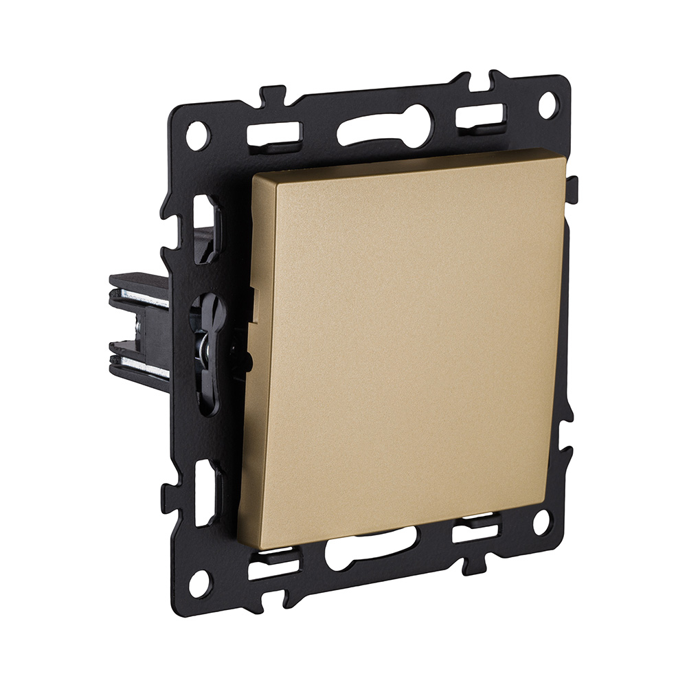 Выключатель 1-клавишный перекрестный 10А/250В, золотой Kollinger Asthetik AS-003GD