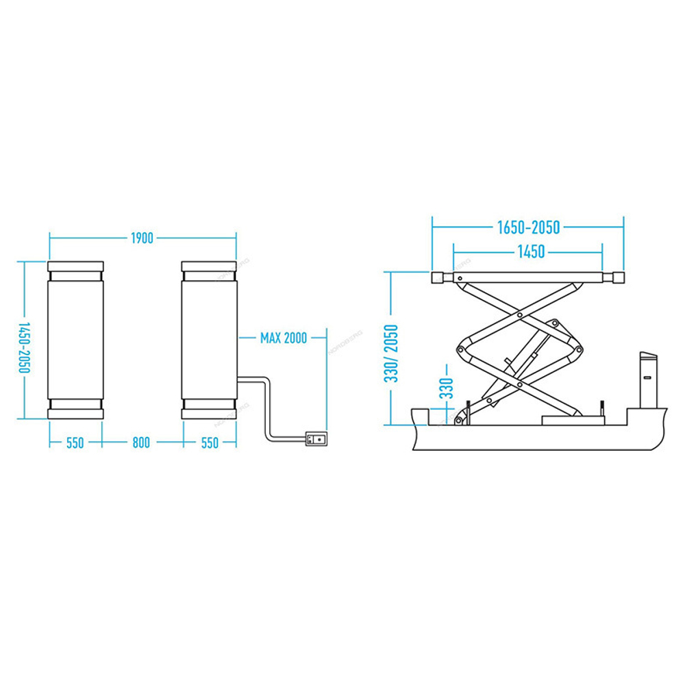 NORDBERG (N631-3,5B_380) Подъемник ножничный 380В г/п 3.5т, с встроенными адаптерами для SUV автомобилей
