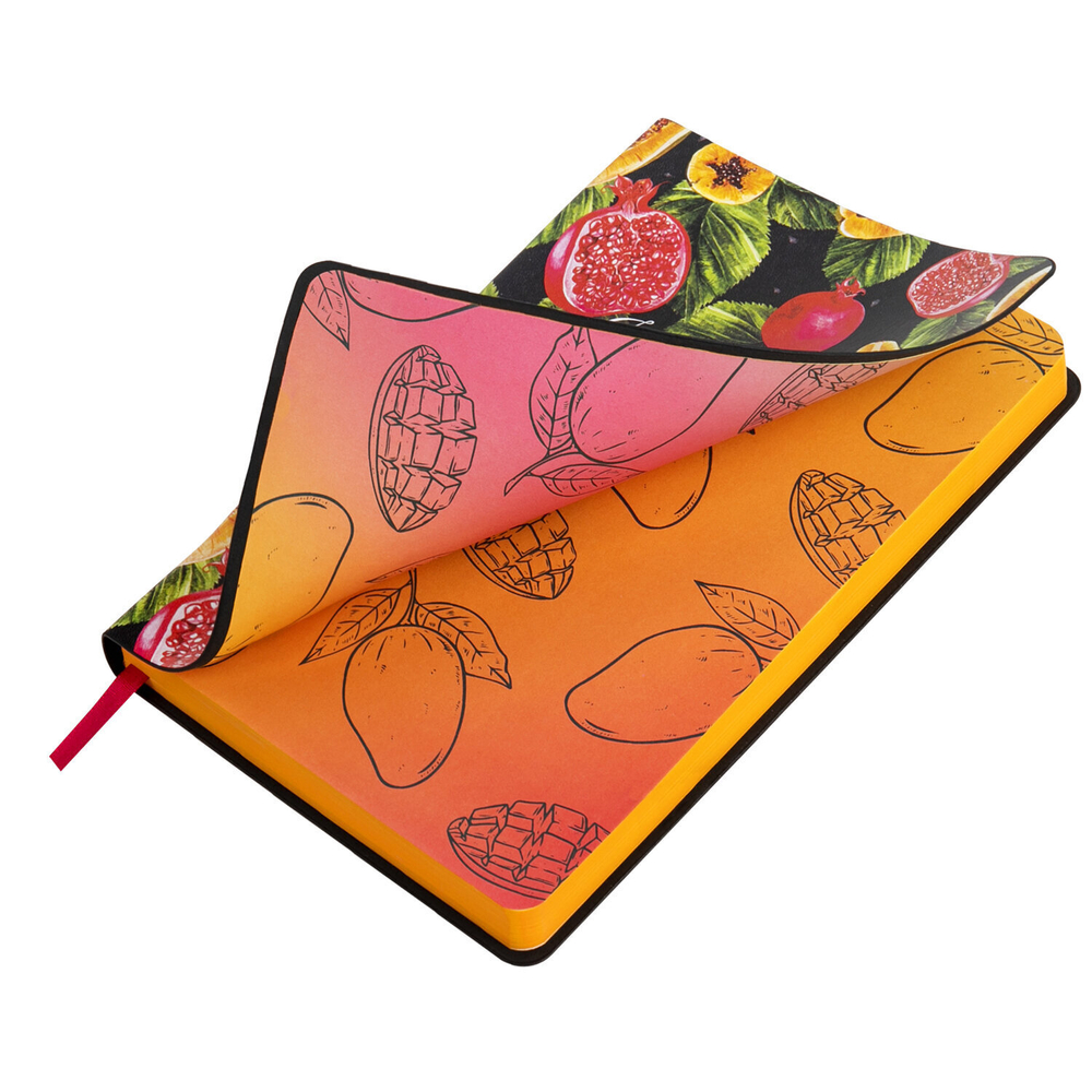 Ежедневник недатированный А5 (138х213 мм) BRAUBERG VISTA под кожу гибкий 136 л. "Fruit story" (2 штуки в упаковке)