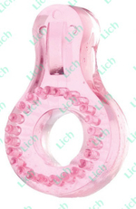 Розовое эрекционное кольцо со стимулятором #1