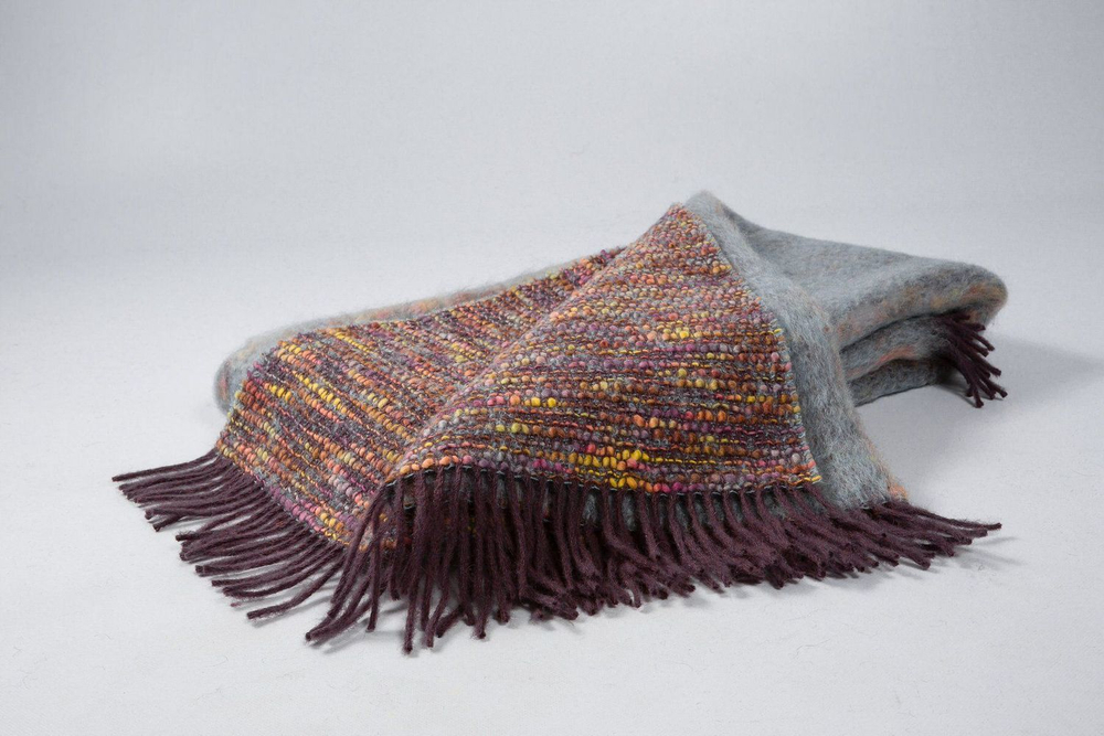 Плед шерстяной 130x180 Mantas Ezcaray Coco голубой Испания