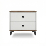 Тумба прикроватная на ножках с ящиками ROYAL 5303 эко (Дуб Веллингтон-Черный-р.черная)