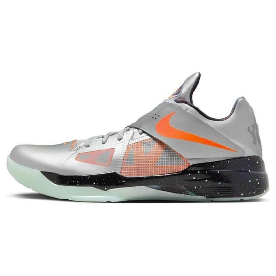 NIKE KD 4 Баскетбольные кроссовки Низкие Черно-серебристые Мужские