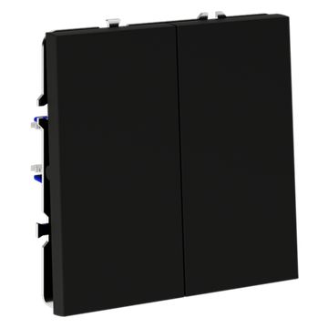 Проходной переключатель встраиваемый VOLTUM S70 двухклавишный 10А, (черный матовый)