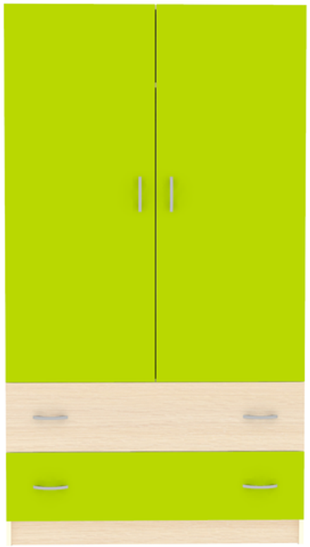 Шкаф 2-х створчатый КарИВи Кадет  Дуб Молочный Лайм